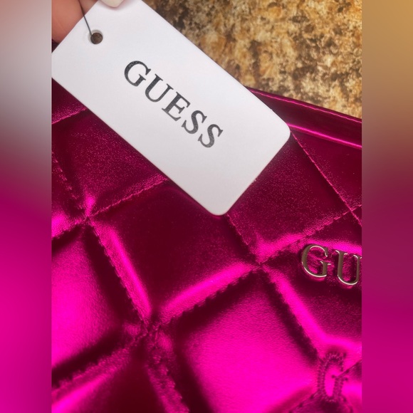 Guess Fuchsia Quilted Cosmetic Bag - Picture 8 of 11